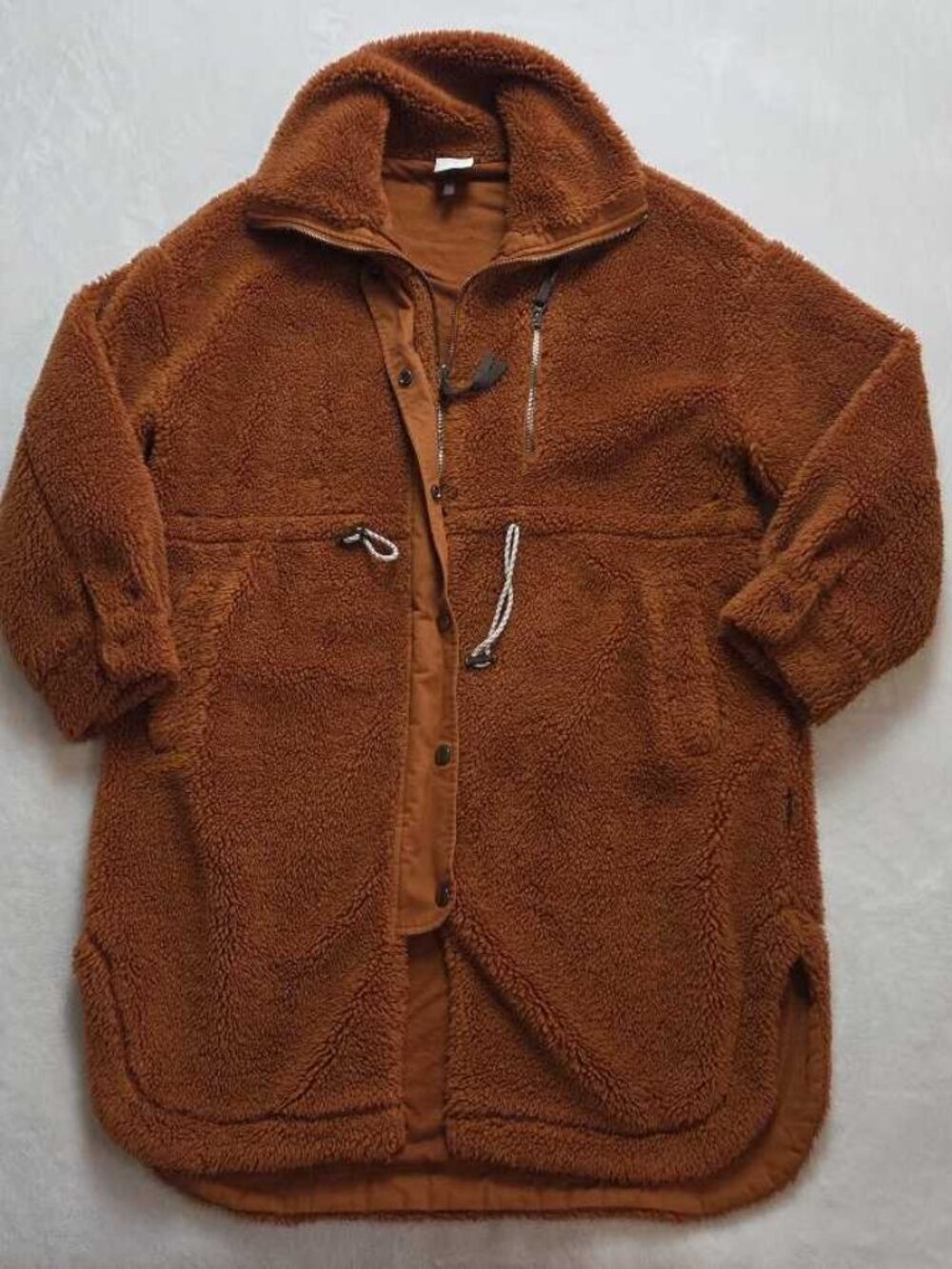 L Varley from Anthropologie sherpa Jones coat Caramel Cafe #4